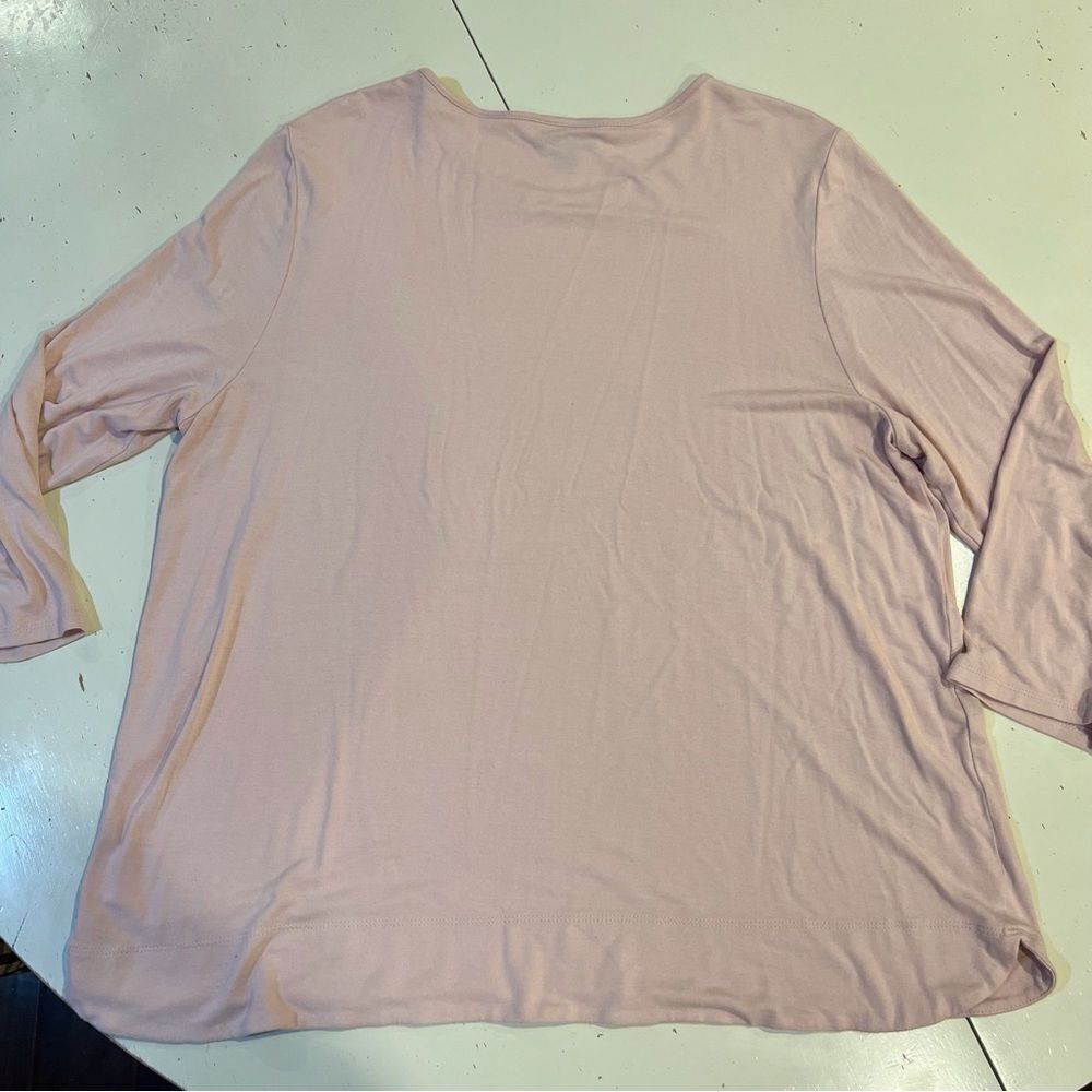 J.Jill Wearever‎ Pink Long Sleeve Flowy Top Size Large Soft Cozy Staple Capsule - Picture 6 of 7
